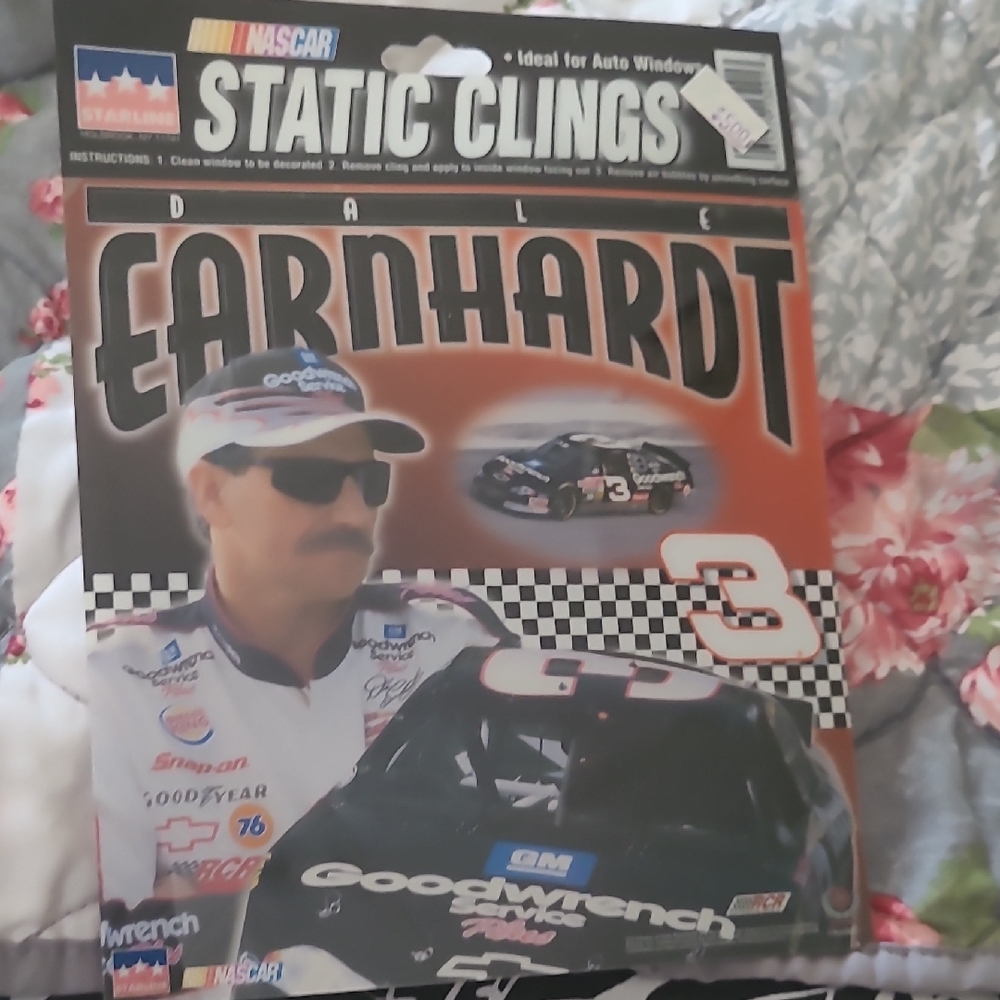 Nascar Dale Earnhardt Static Cling with Red and Black